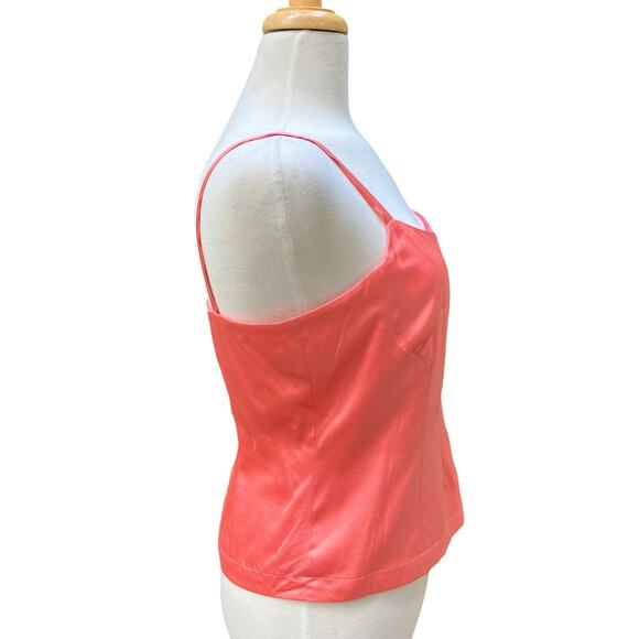 INC International Concepts Tank Top Sz 10 Silk Sleeveless Pink Coral Y2K Summer - Picture 5 of 9